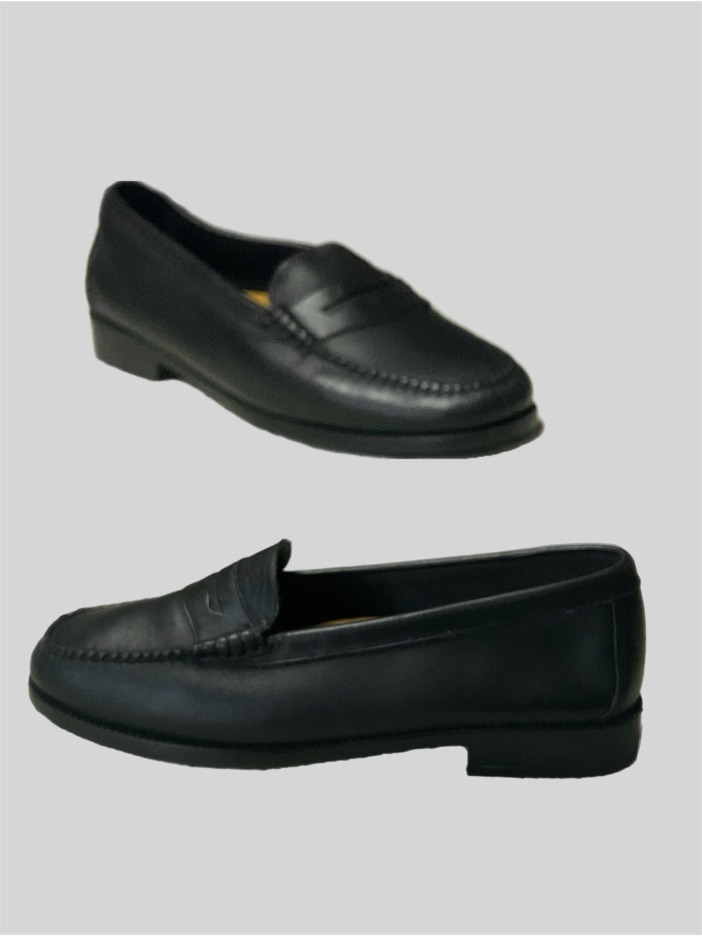VTG G.H. Bass & Co. Penny Loafers Black Women's 9 W Wide Leather Style 3800-001